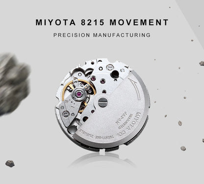 CADISEN 38MM Men's Automatic Mechanical Watch Luxury AR Sapphire Glass Waterproof Stainless Steel MIYOTA 8215 Men Wristwatch