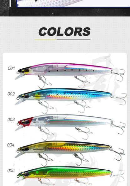 Floating Minnow Fishing Lure 120mm20g/145mm27g Flash Flake Wobbler Silent Assassin Floating Hard Bait For Pike Bass