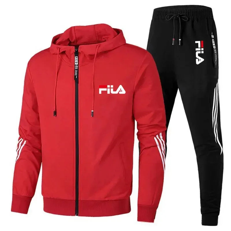 Spring/autumn Outdoor Zip-up Jacket + Sports Pants Jogging Set; Casual Basketball and Fitness Two-piece Set; High-end Fashionabl