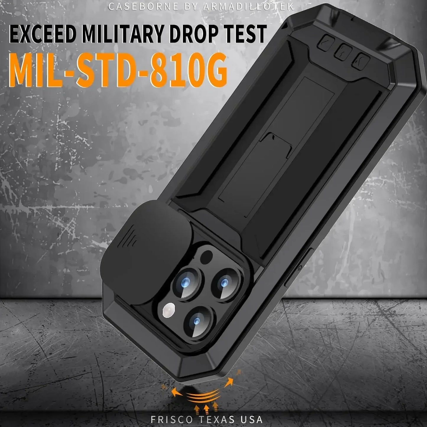 Heavy Duty Rugged Metal Case for iPhone, Case for iPhone 17 16 15 14, 13 Pro Max, Screw Military Shockproof Cover with Screen Ca