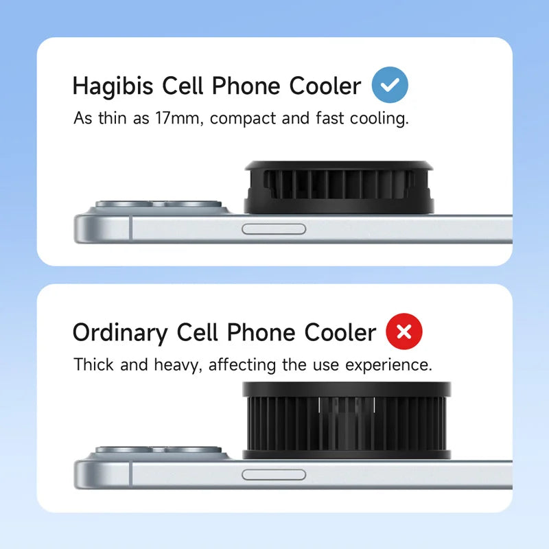 Hagibis Magnetic Cell Phone Cooler Universal Cooling Fan Mobile Phone Radiator for iPhone 17 Pro Black Shark Gaming Live Stream