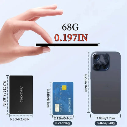 Ultra-Thin Magnetic Power Bank Ultra-Slim 8000mAh Charger , Mini Power Banks For Card Holder Wallet, For IPhone XIAOMI