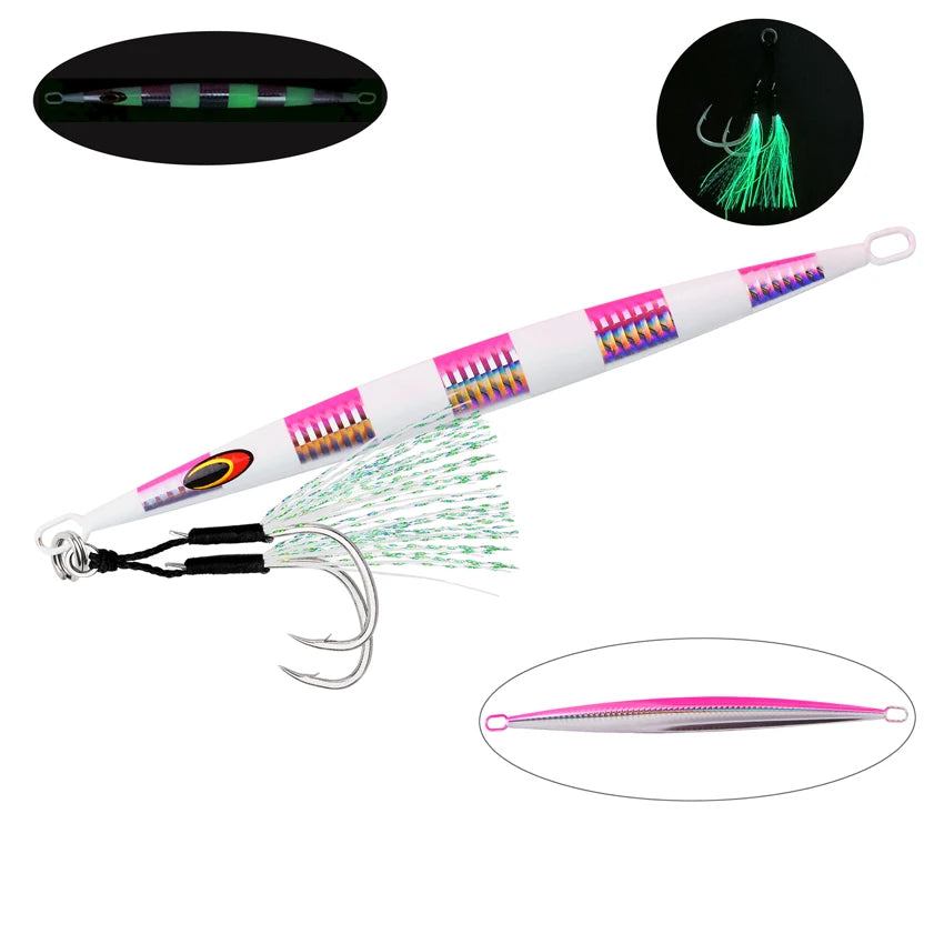 Metal Sea Fishing Jig Lure 200g 160g 100g 80g Switch Fast Sinking Metal Jig Jigging Bait