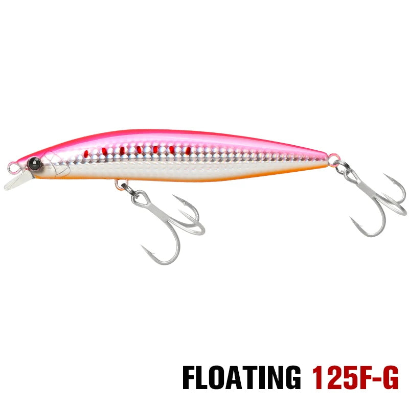 Ultra Long Casting Floating Minnow 125mm 25g High Strength Saltwater Seabass Artificial Hard Baits