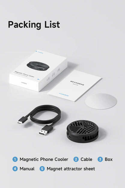 Hagibis Magnetic Cell Phone Cooler Universal Cooling Fan Mobile Phone Radiator for iPhone 17 Pro Black Shark Gaming Live Stream