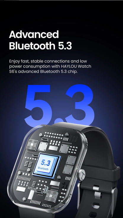 HAYLOU Watch S6 Voice Calling Smart Watch Men Health Monitoring IP68 Waterproof Smart Notifications Voice Assistant Smartwatch