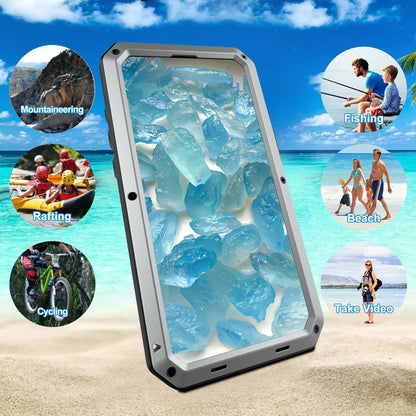 Shockproof Metal Glass Case for iPhone 17 16 15 14 Plus 13 12 11 Pro Max XR Xs Max SE 8 7 Heavy Duty Anti-slip Anti-Abrasion