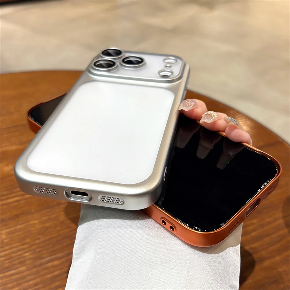 Luxury Original Matte Clear Frosted Phone Case For iPhone 17 16 15 14 13 12 11 Pro Max Air Lens Protection Shockproof Back Cover