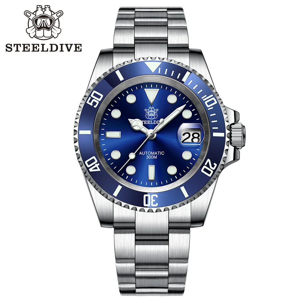 STEELDIVE SD1953 Water Ghost Ceramic Bezel Sapphire Mirror Swiss Luminous NH35 Movement Dive 30Bar Waterproof Mechanical Watch