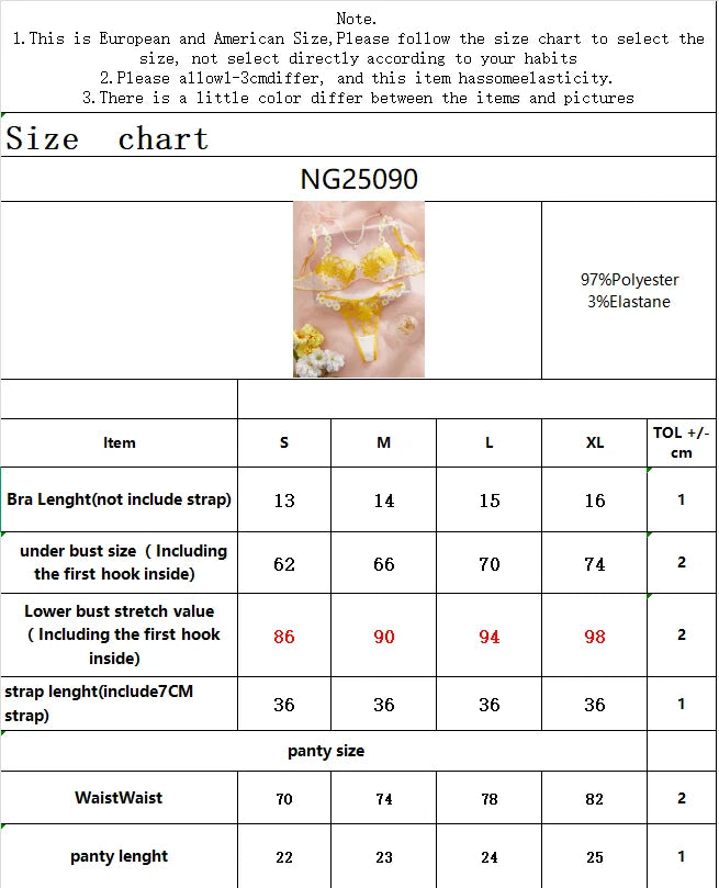 Lingerie beautiful yellow daisy summer semi transparent embroidered underwear, cute and sweet style, adjustable shou