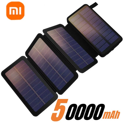200000mAH Solar Power Bank Folding Solar Panels 5V 2A USB Output Portable Outdoor Camping Sun Power For IPhone Android