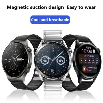 Watch Strap Magnetic Metal Band For Amazfit Bip 3 3Pro GTR 3 4 GTS 2 3 4 4mini Stainless Steel For Huawei GT2 Pro GT3