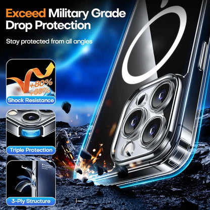 IPhone 17 16 15 14 Plus 13 12 11 Pro Xs Max Air XR 16e 7 8 Plus SE 2020 2022 Magsafe Case Clear Acrylic Shockproof Cover