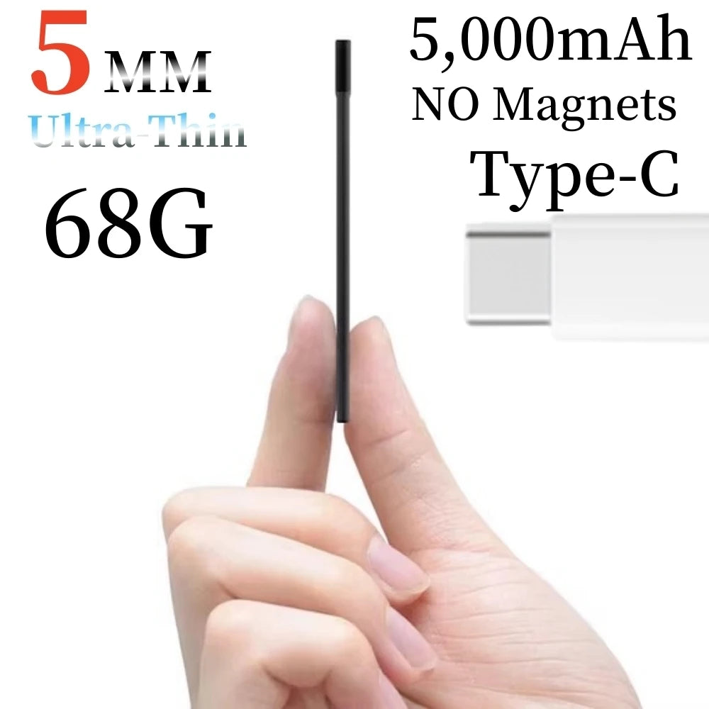 Ultra-Thin Magnetic Power Bank Ultra-Slim 8000mAh Charger , Mini Power Banks For Card Holder Wallet, For IPhone XIAOMI