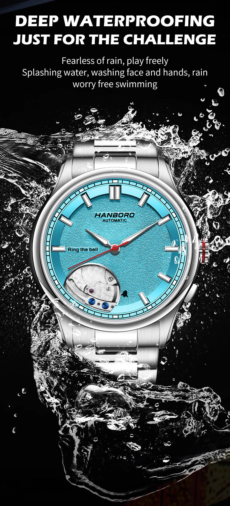 HANBORO Chime Series Modified Movement Men's Personalized Automatic Mechanical Watch
