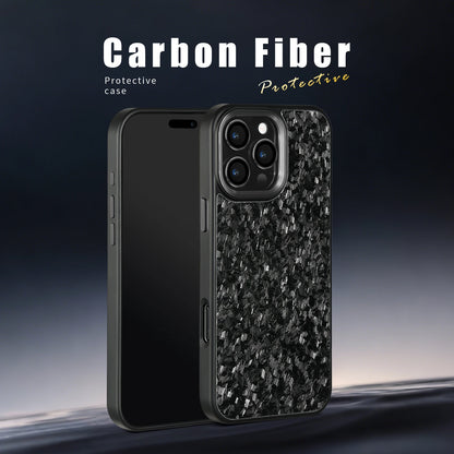 Magnetic Real Forged Carbon Fiber Case For iPhone 17 17Air 17Pro 16 15 14 13 12 11 Pro Max with MagSafe and Metal Lens / Buttons