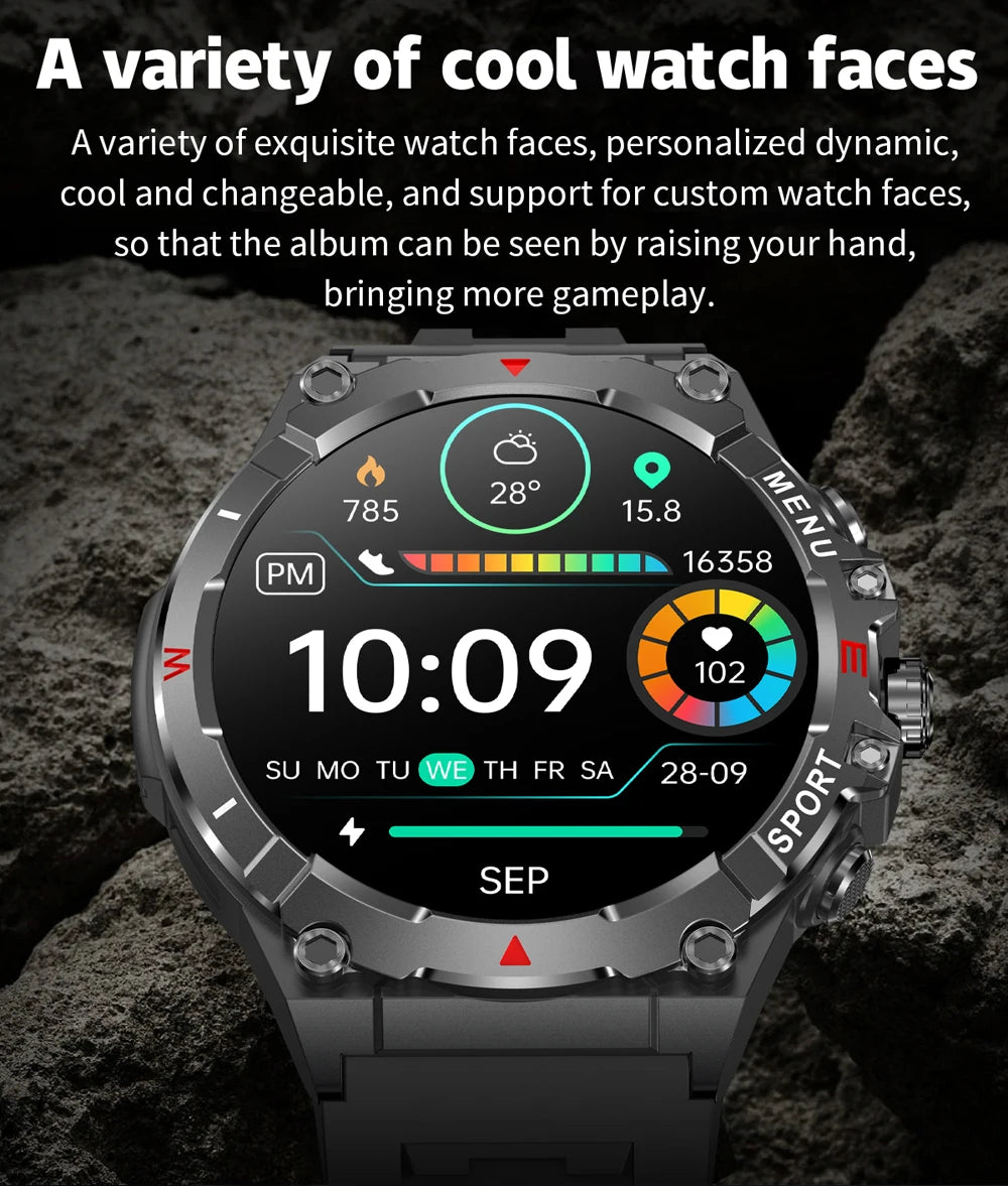 COLMI V76 GPS Smartwatch 1.43" Ultra AMOLED Display Built-in Compass Altimeter Bluetooth Call Smart Watch 500mAh Battery