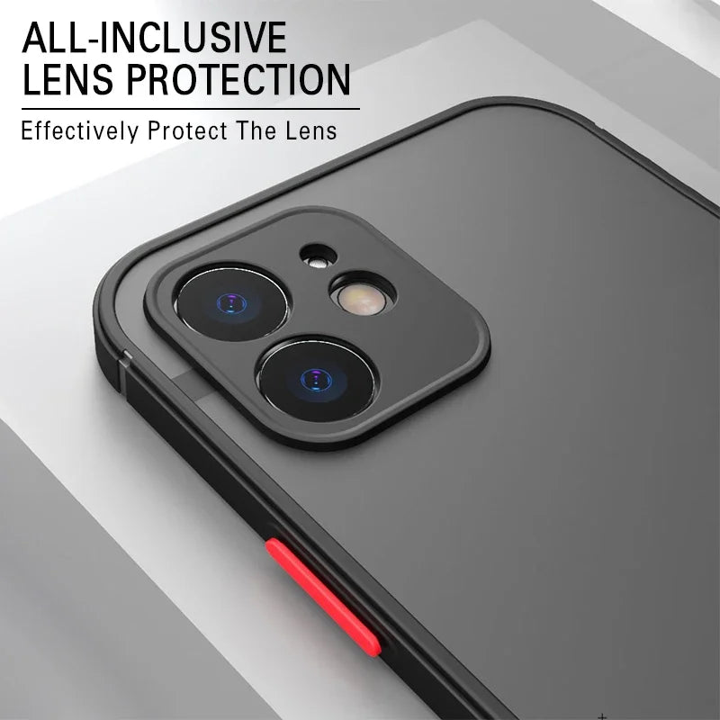 Luxury Matte Transparent Phone Case For iPhone 17 Air 16 E 15 14 13 12 11 Pro Max Plus Mini Silicone Clear Hard PC Back Cover