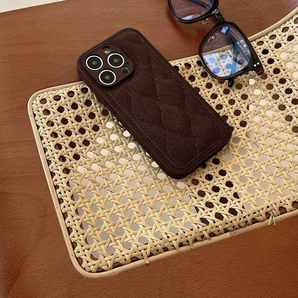 Retro Brown Water Ripple The Puffer Shockproof Protective Phone Cover Case for iPhone 17 16 15 14 13 12 11 Pro Max 17Air