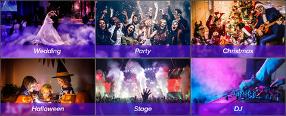 Fieryzeal 500W Smoke Machine Wireless Control Fog Machine RGB LED Stage Lighting Effect Professional Stage Fogger for Halloween
