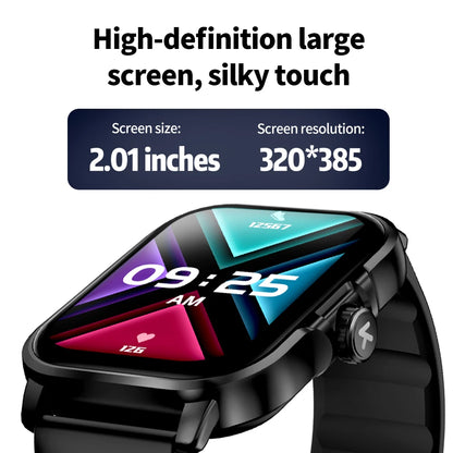 KUMI KU7 Meta 2.01″ High-definition Screen Smart Watch Bluetooth Call Heart Rate Measurement Oximetry Offline Intelligent Voice