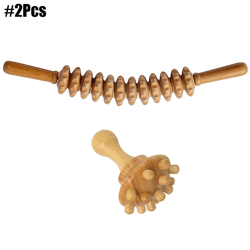 Body Wood Therapy Complete Kit Wooden Maderotherapy Kit for Reductive Massage Colombian Wood Therapy Tools for Body Contour Tool