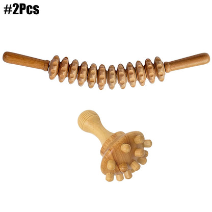 Body Wood Therapy Complete Kit Wooden Maderotherapy Kit for Reductive Massage Colombian Wood Therapy Tools for Body Contour Tool