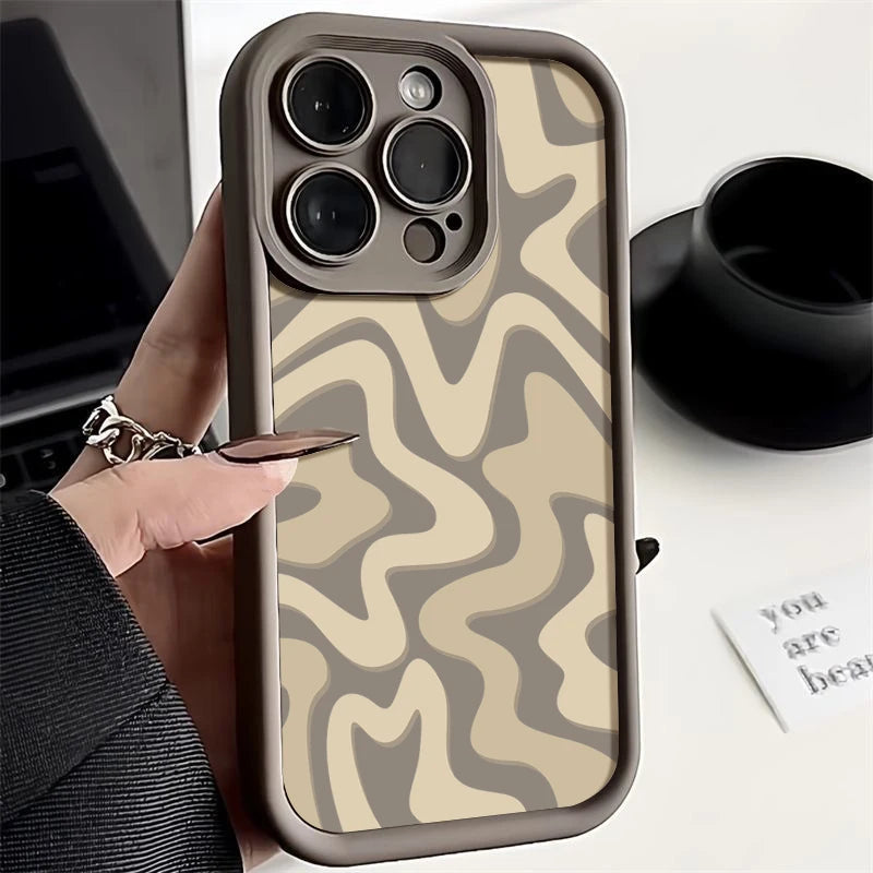 Striped Pattern Silicone Phone Case For iPhone 17 Air 17 16 15 14 Pro Max 15 Plus 13 12 Pro 11 16e Candy Coloor Shockproof Cover