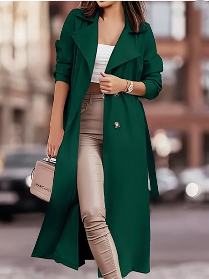 Women's Wool Blends Coats Double Breasted Thin Women's Trench Coat Casual Winbreaker With Belt Trench for Ladies