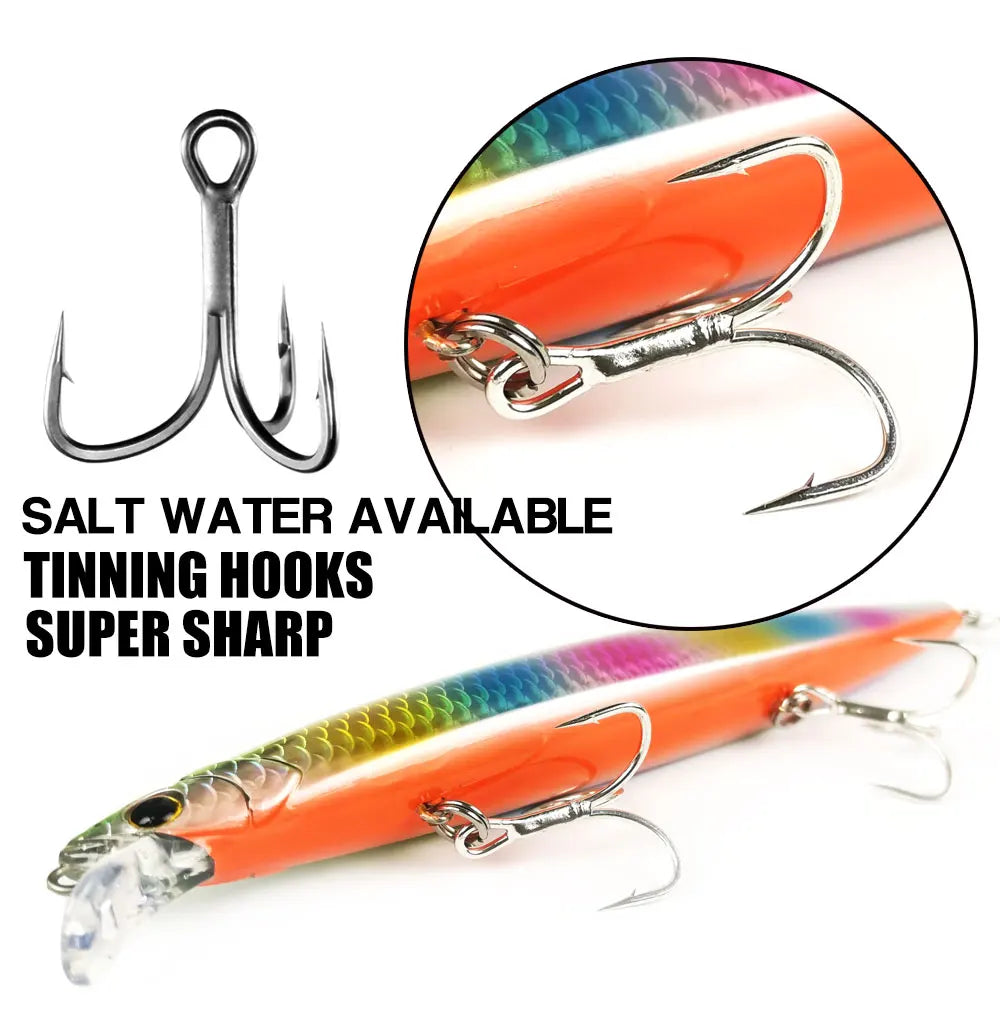 32.5g 163F Sea Floating Minnow Fishing Lure 163mm Tungsten  Weight Saltwater Hard Baits For Pike Sea Artificial Bait Tackle