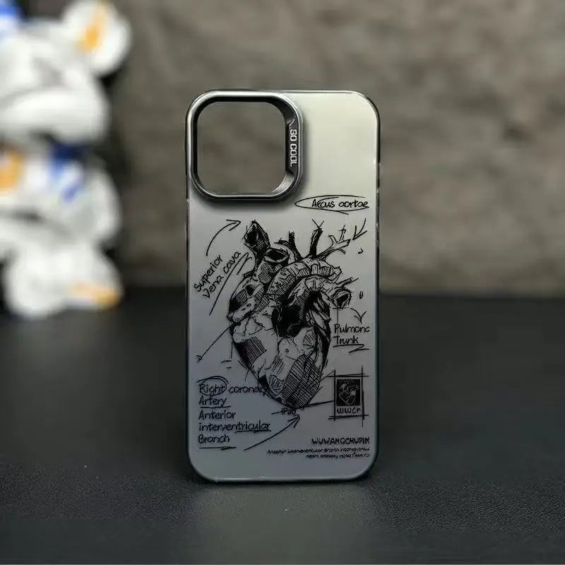 Creative Cardiovascular model Heart Medical Phone Case For iPhone 15 Pro Max 11 12 13 14 16 Pro XS XR 7 8 Plus Anti-drop Cover