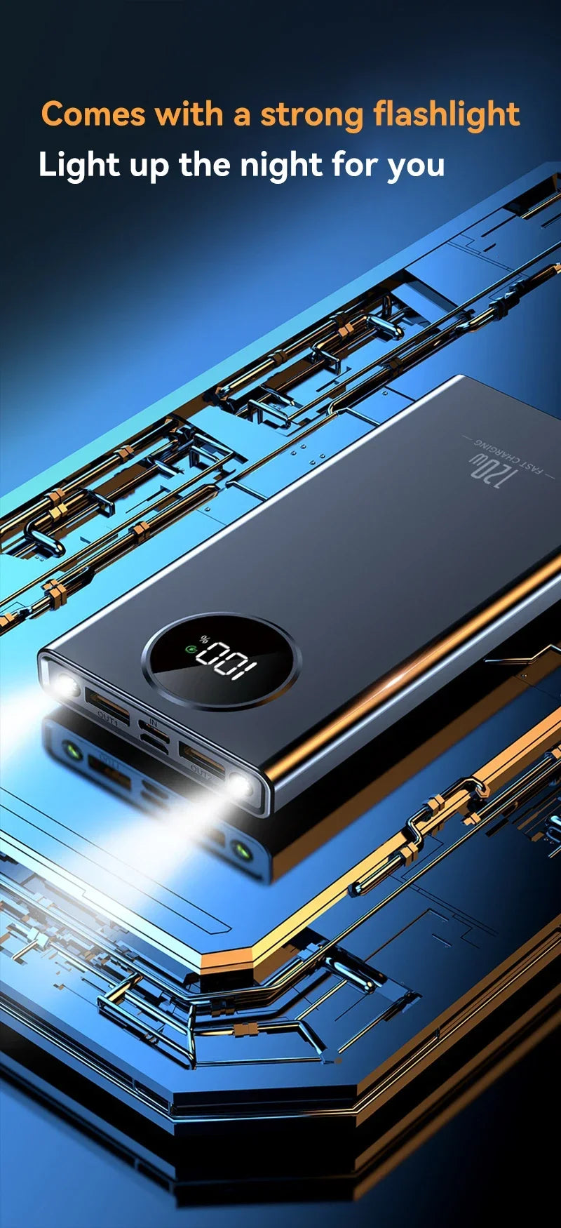 80000mah Power Bank 120W Super Fast Charging Ultra large Capacity For Mobile Power External Battery For iphone Xiaomi Samsung