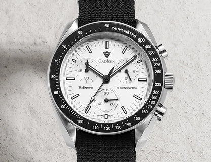 CADISEN New Men's Watches Luxury Quartz Wrist Watch For Men Sapphire AR Coated Crystal Canvas VK68 Speed Chronograph Automatic