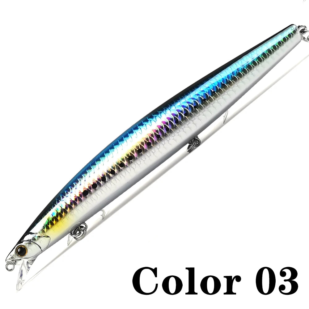 32.5g 163F Sea Floating Minnow Fishing Lure 163mm Tungsten  Weight Saltwater Hard Baits For Pike Sea Artificial Bait Tackle