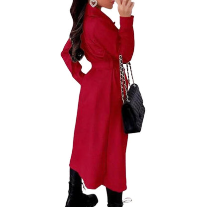 Women's Wool Blends Coats Double Breasted Thin Women's Trench Coat Casual Winbreaker With Belt Trench for Ladies