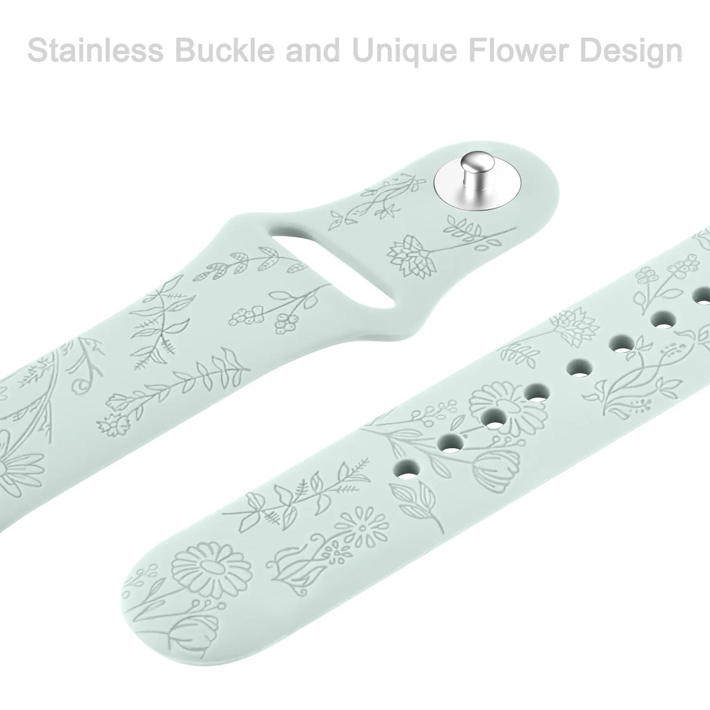 Flower Engraved Strap For Amazfit GTS/2/2e/3/4 GTS2 Mini/GTR 4/3/Pro/47mm/GTR2/2e/stratos 2/3/Bip Lite Band Bracelet