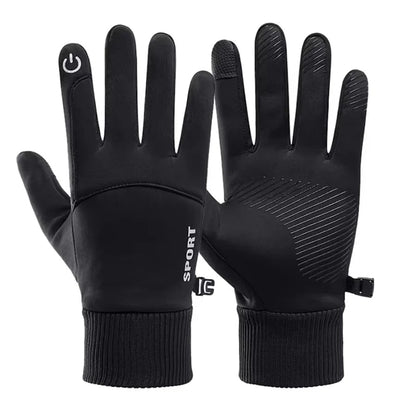 Autumn Winter Outdoor Cycling Gloves Gym Fitness Sports Running Warm Touch Screen Nonslip Gloves Motorcycle Gloves Men Black - Japan 4 All
