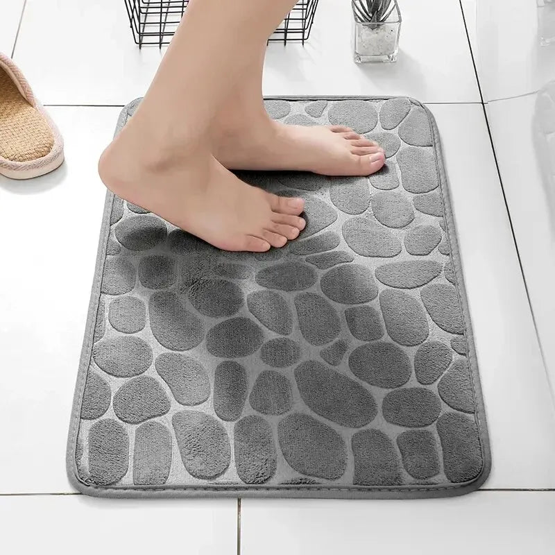 Fiber carpet, bathroom living room anti slip mat, pebble floor mat, household items - Japan 4 All