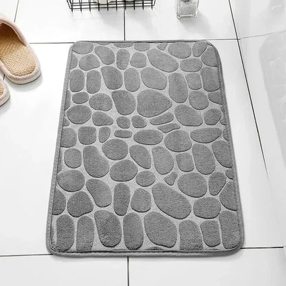Fiber carpet, bathroom living room anti slip mat, pebble floor mat, household items - Japan 4 All