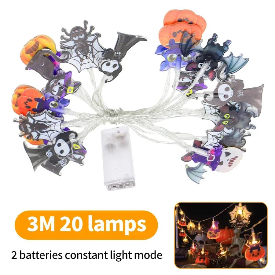 Halloween Party LED String Lights Ghost Pumpkin Spider Web Hanging Lamp For Halloween Home Indoor Outdoor Decoration Props 2024 - Japan 4 All