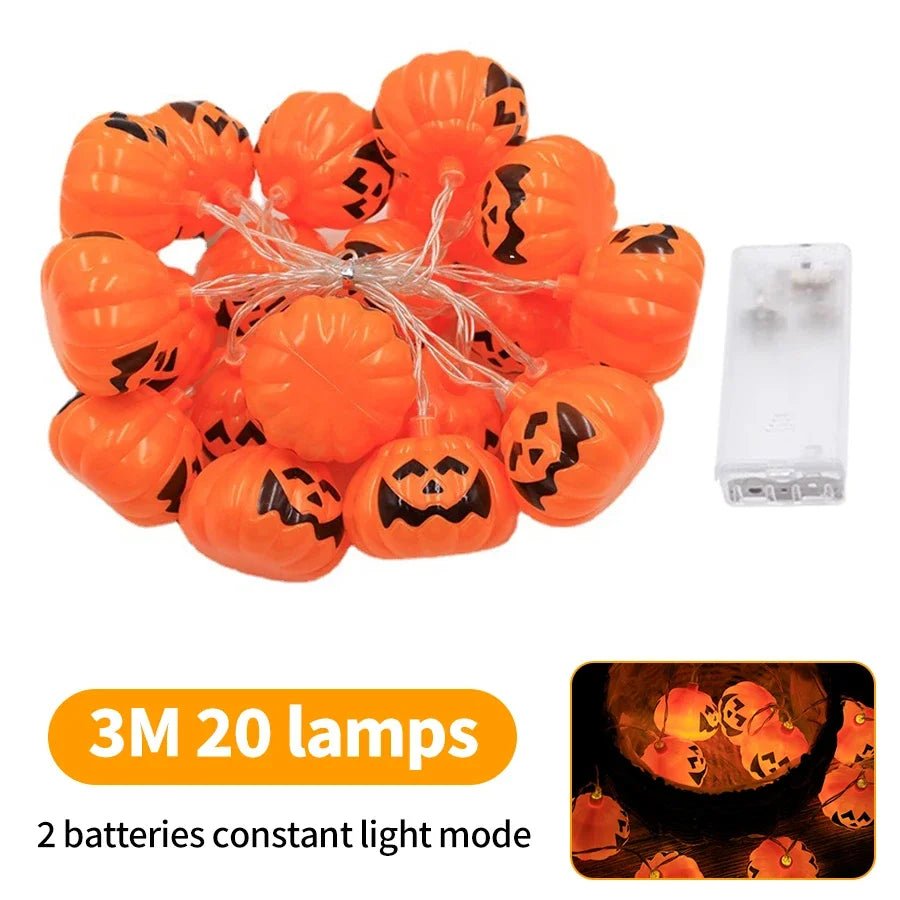 Halloween Party LED String Lights Ghost Pumpkin Spider Web Hanging Lamp For Halloween Home Indoor Outdoor Decoration Props 2024 - Japan 4 All