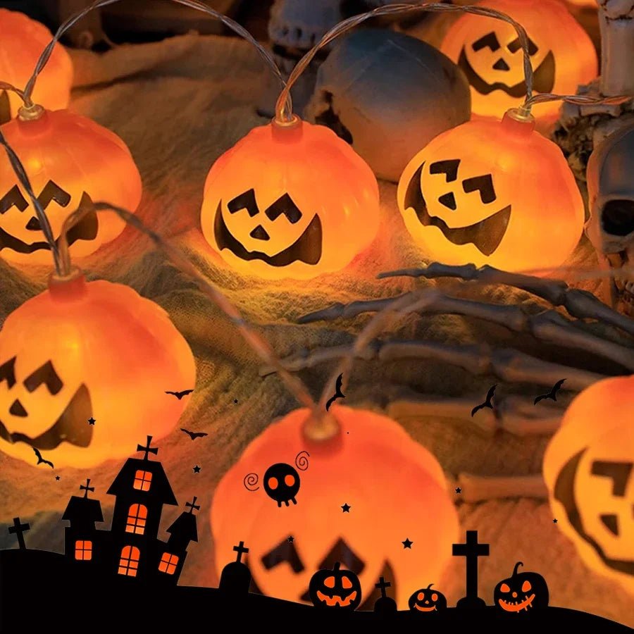 Halloween Party LED String Lights Ghost Pumpkin Spider Web Hanging Lamp For Halloween Home Indoor Outdoor Decoration Props 2024 - Japan 4 All