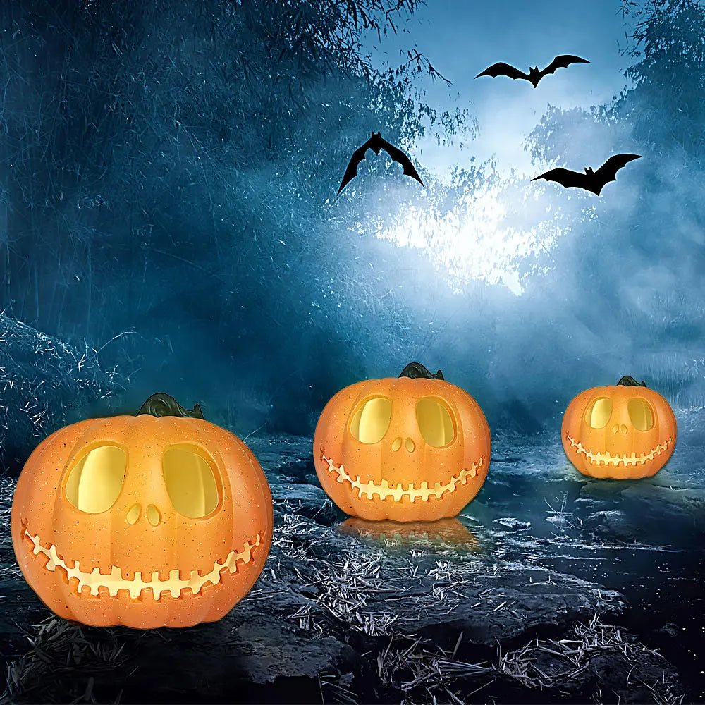 Halloween Pumpkin Led Lamp Lantern Decoration Jack - o Lantern Ghost Face Pumpkin Light Garden Outdoor Indoor Party Home Decor - Japan 4 All