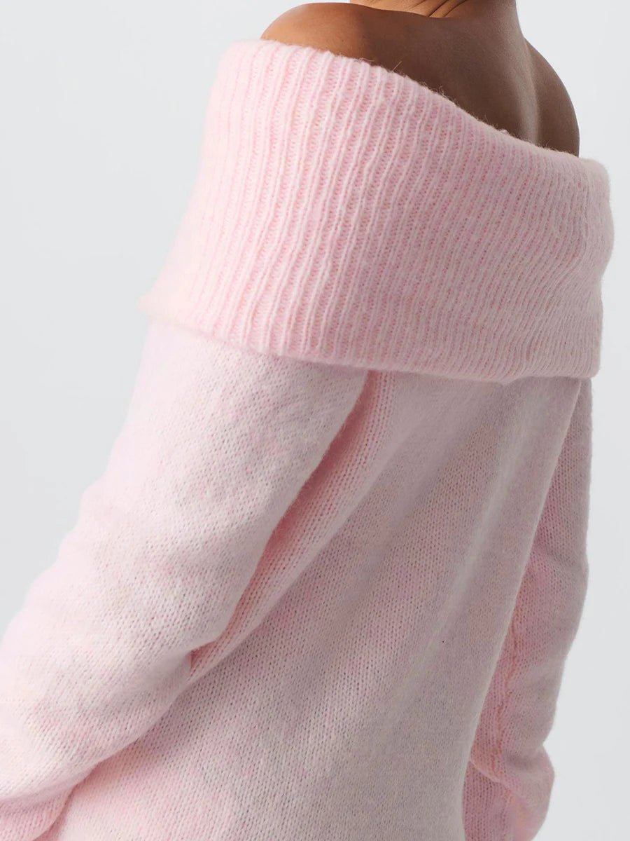 hirigin Women Y2k Off Shoulder Sweater Relaxed Fit Long Sleeve Strapless Knit Pullover Top Sexy Aesthetic Fall Streetwear - Japan 4 All