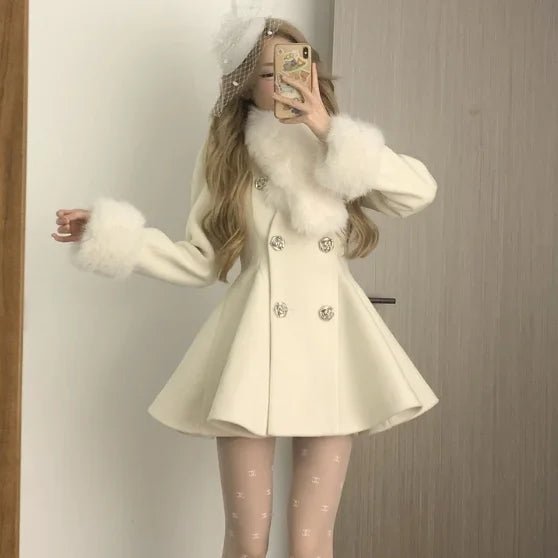 Overcoat Woolen Coat Women 2025 Autumn Winter New Thicked Warm Jackets Y2k Slim Waist Subcultural American Tops Mujer - Japan 4 All