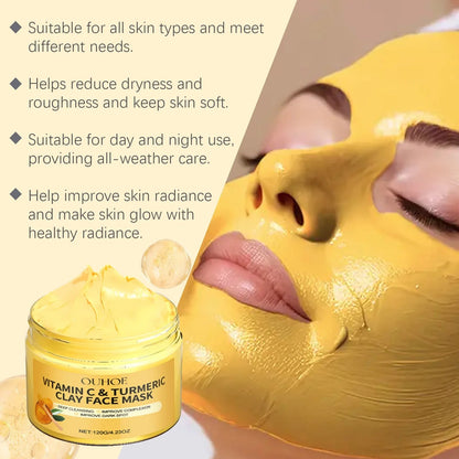 Vitamin C Exfoliating facial mask Turmeric Exfoliating facial mask Improve Pore Deep Cleaning facial mask Apply facial mask - Japan 4 All